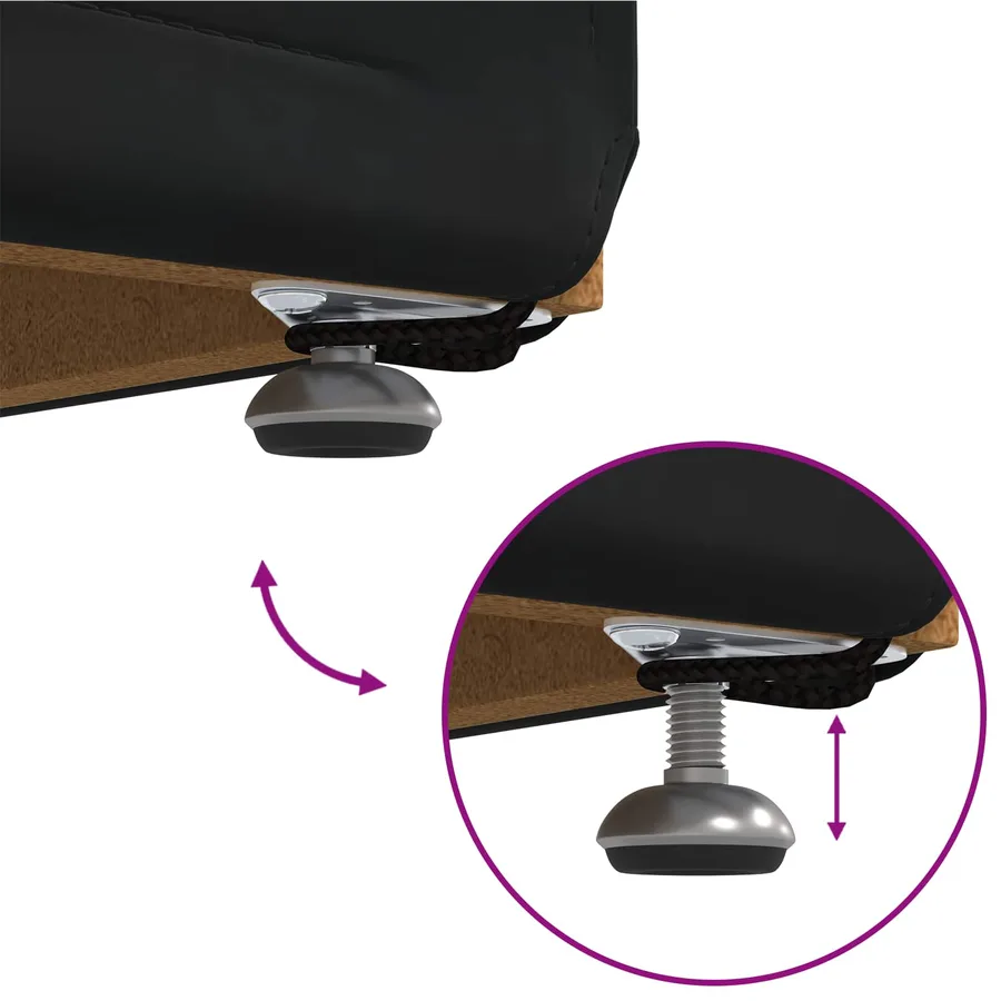 Tabouret Noir 101 x 41 x 40 cm Velours et Bois Composite - 7