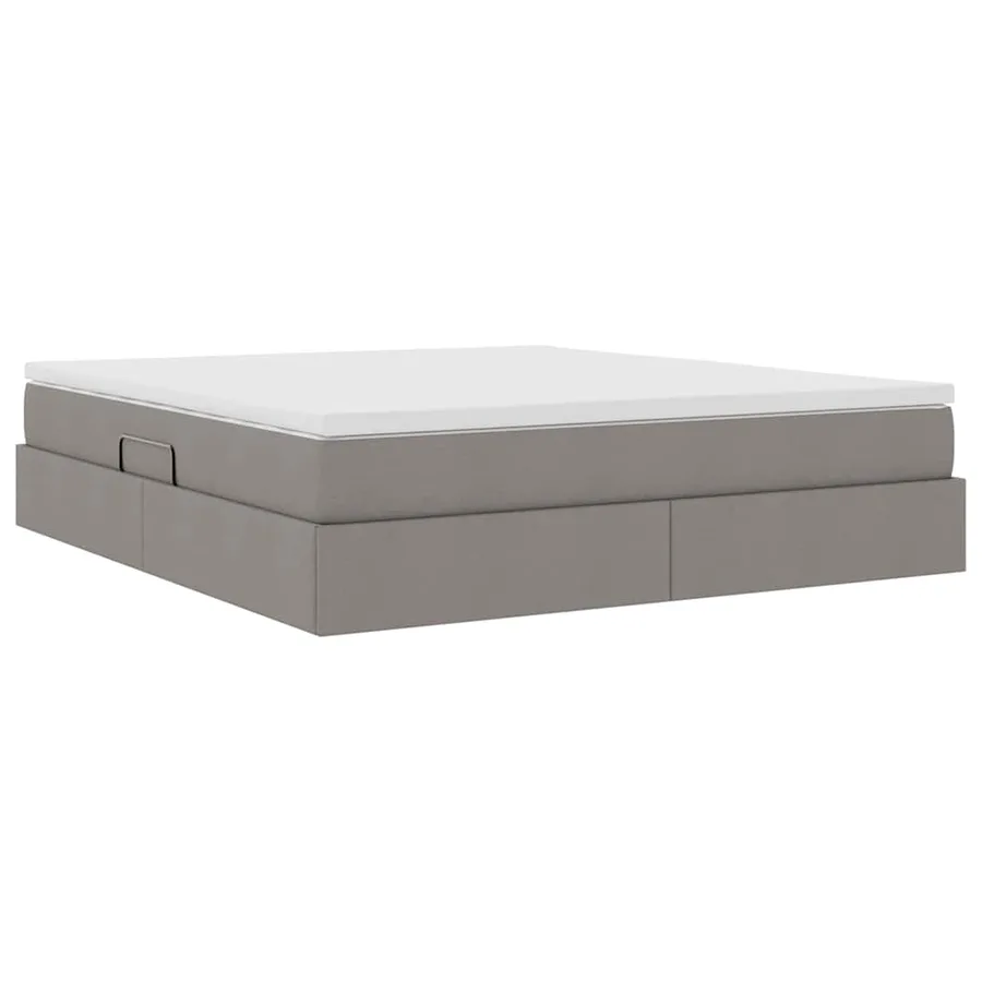 Lit avec rangement et matelas Taupe 160 x 200 cm Polyester - 10