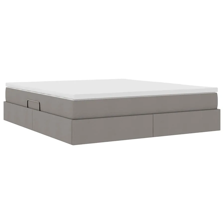 Lit avec rangement et matelas Taupe 160 x 200 cm Polyester - 5
