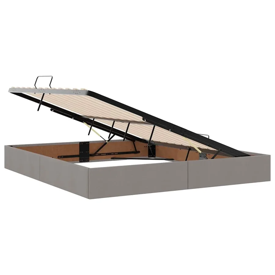 Lit avec rangement et matelas Taupe 160 x 200 cm Polyester - 6