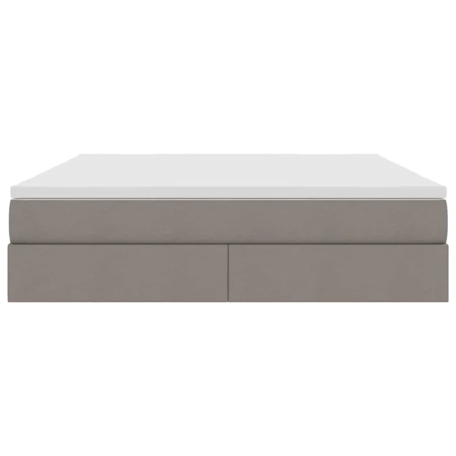 Lit avec rangement et matelas Taupe 160 x 200 cm Polyester - 7