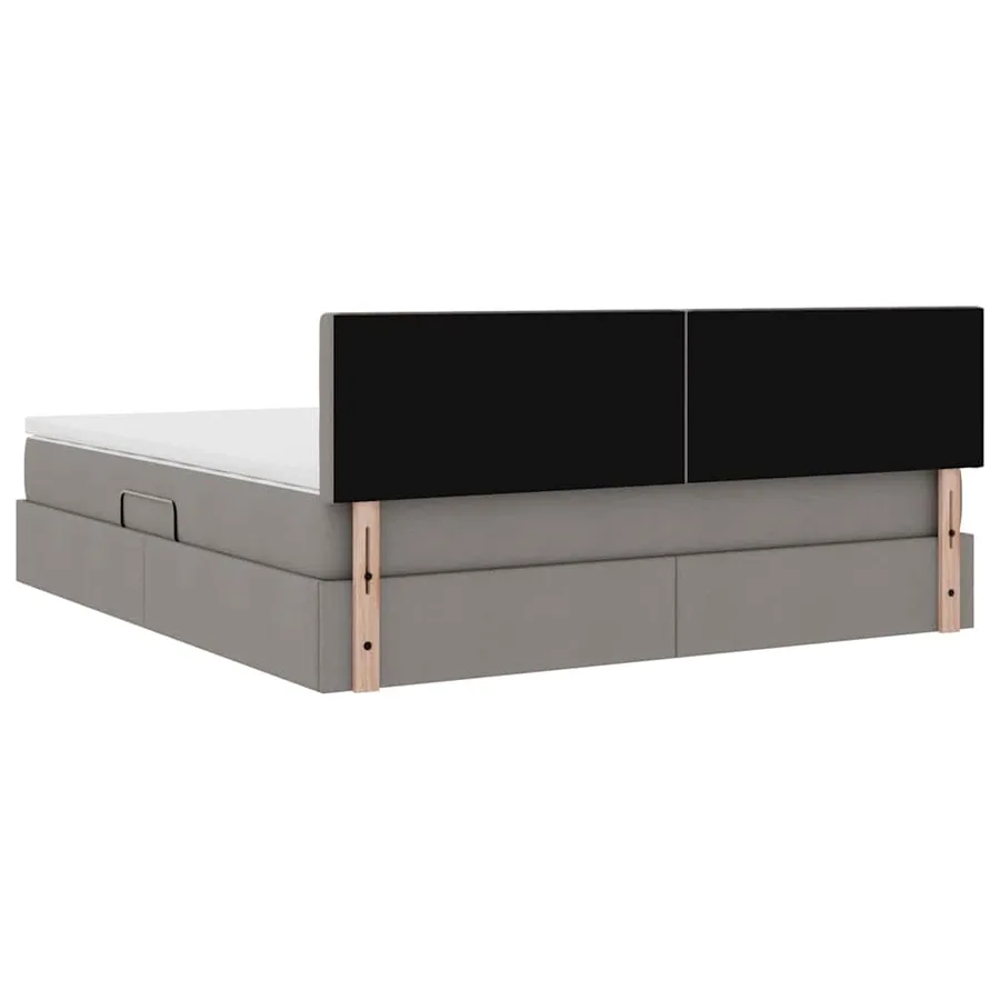 Lit avec rangement et matelas avec matelas Taupe 160 x 200 cm - 11