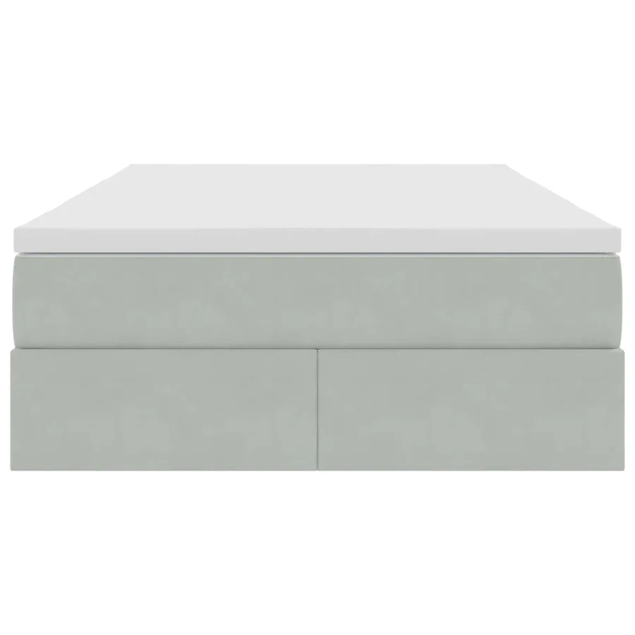 Lit avec rangement et matelas Gris clair 120 x 190 cm Velours - 7