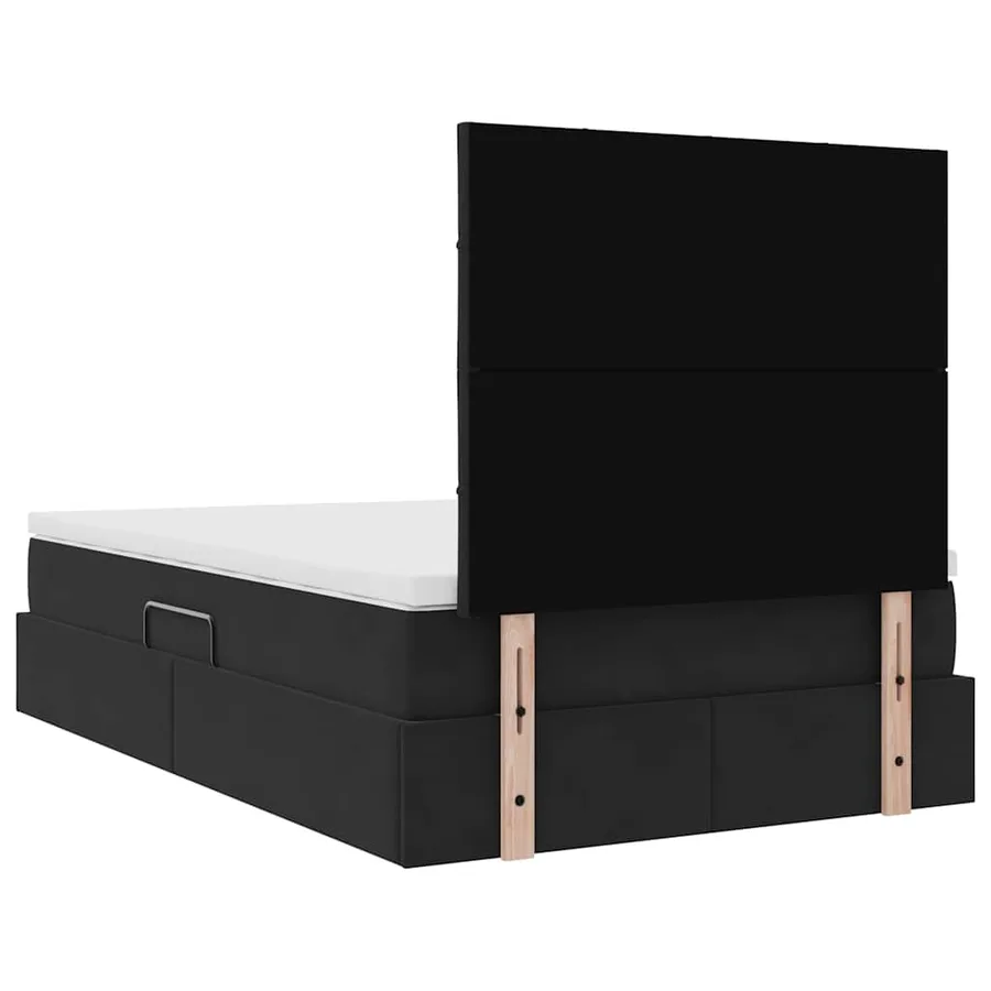 Lit avec rangement et matelas Noir 120 x 190 cm Velours - 11