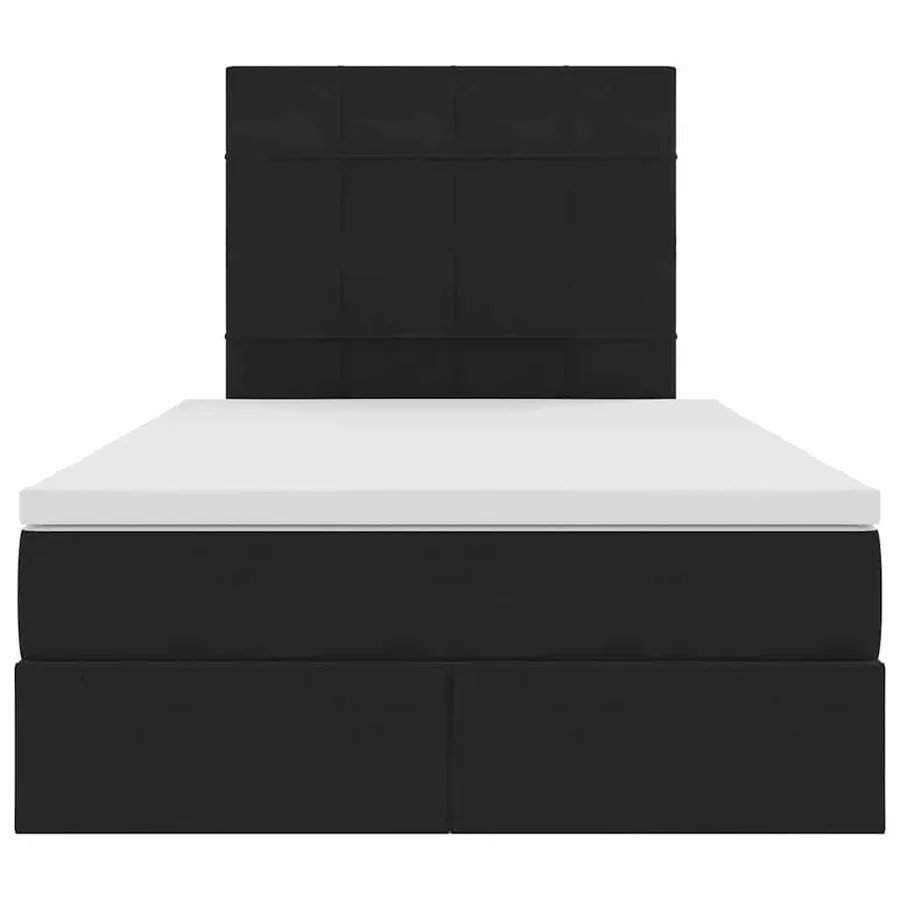 Lit avec rangement et matelas Noir 120 x 190 cm Velours - 7