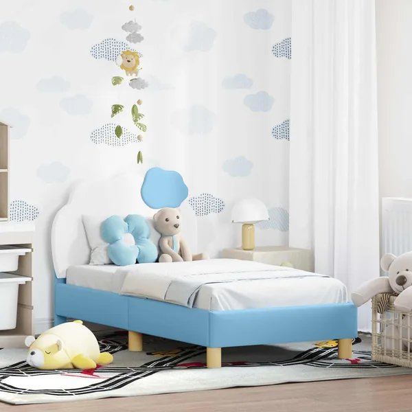 Cadre de lit pour tout-petit avec tête de lit Bleu 70 x 140 cm