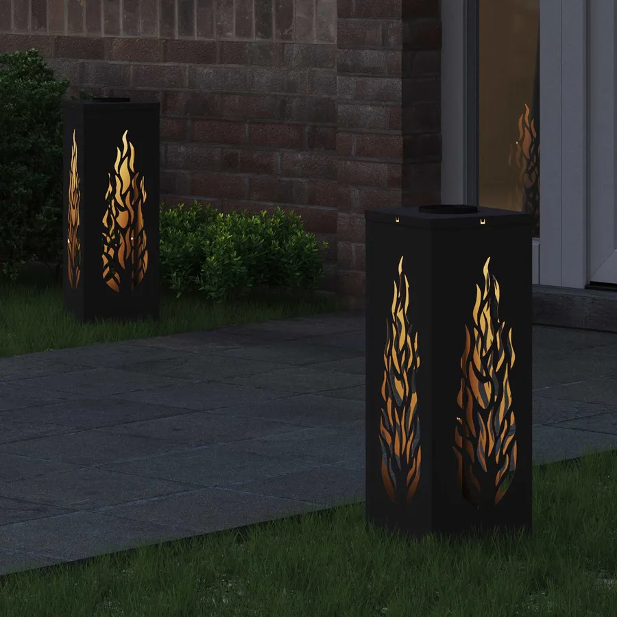 Lumière de chemin LED solaire 2 pcs Blanc chaud 18 x 18 x 50 cm - 3