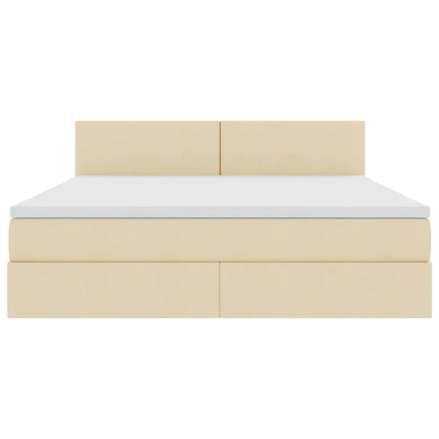 Lit avec rangement et matelas avec matelas Crème 160 x 200 cm - 7