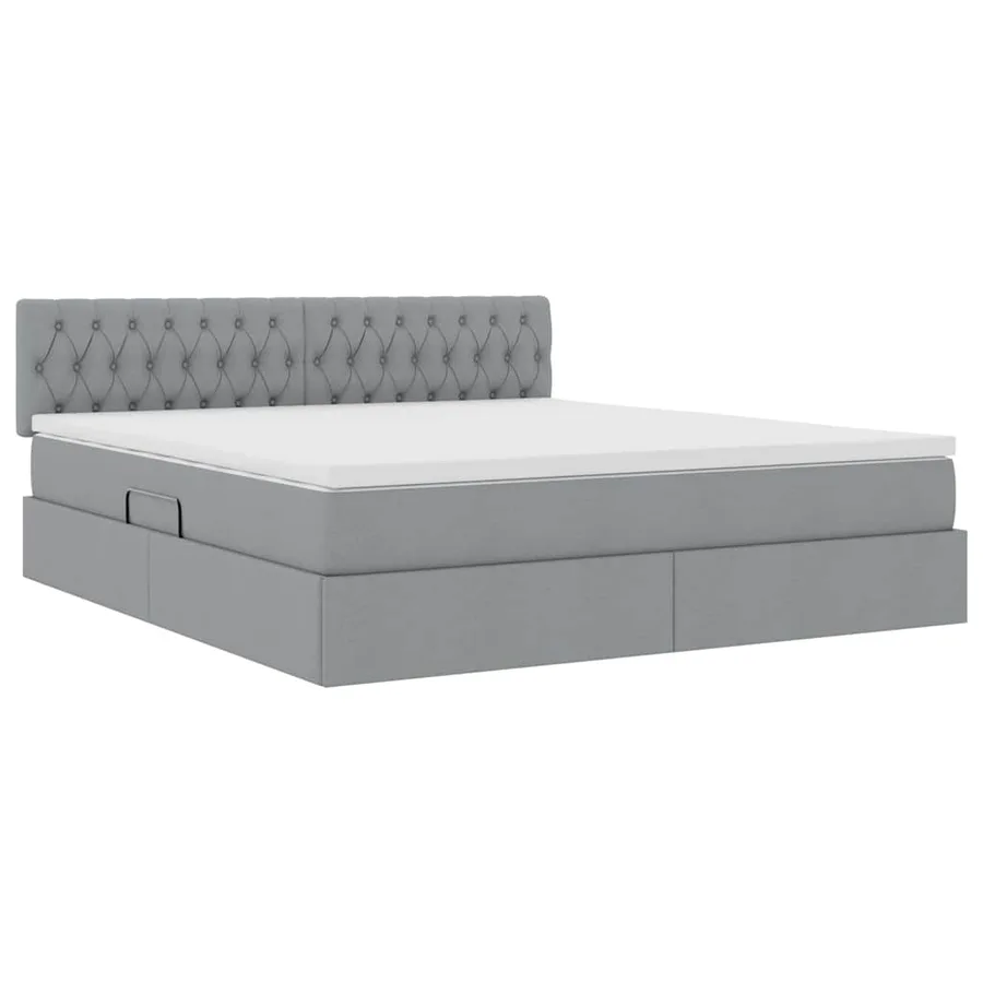 Lit avec rangement et matelas Gris clair 160 x 200 cm - 5