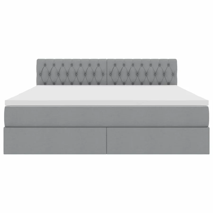 Lit avec rangement et matelas Gris clair 160 x 200 cm - 7