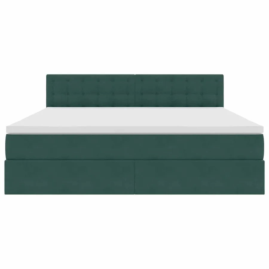 Lit de Rangement avec matelas Vert foncé 160 x 200 cm Velours - 7