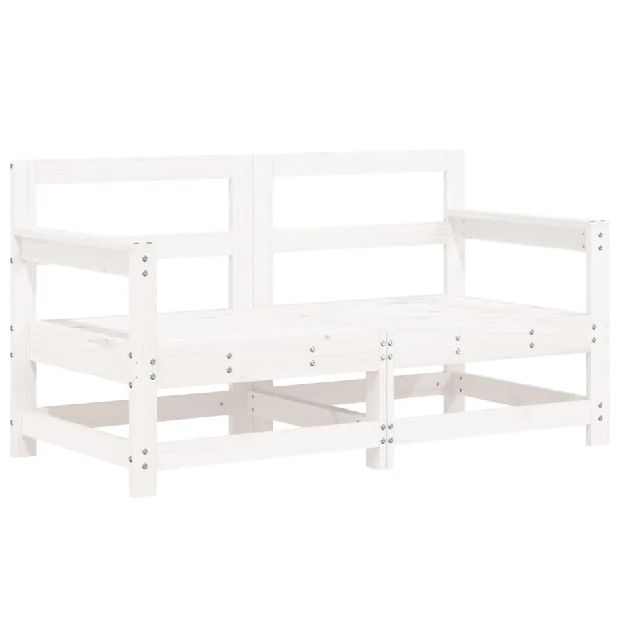 Canapés d'angle de jardin 2 pcs blanc bois de pin massif - 2