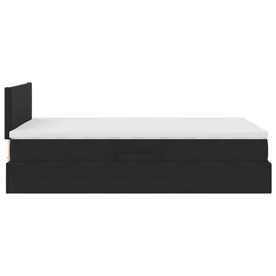 Lit de Rangement avec matelas Noir 120 x 200 cm Velours - 10