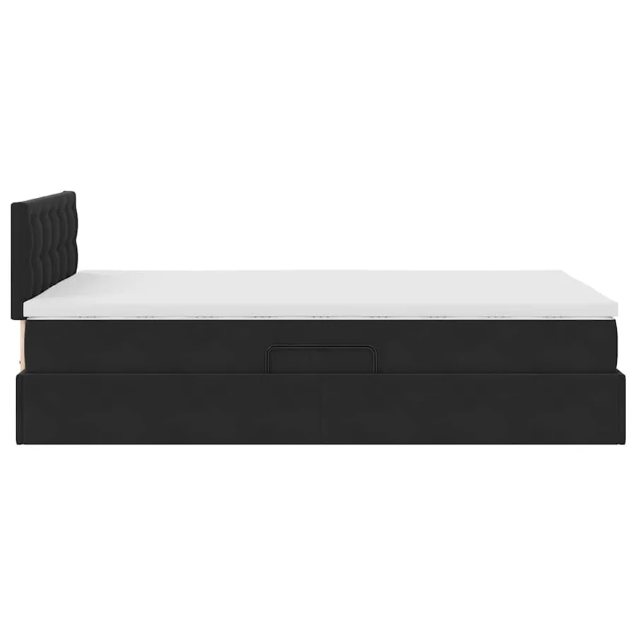 Lit de Rangement avec matelas Noir 120 x 200 cm Velours - 8