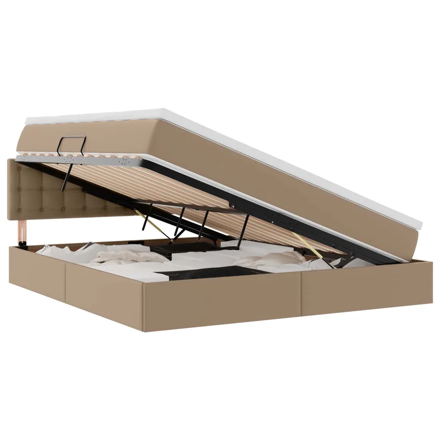 Lit avec rangement et LED avec matelas Cappuccino 160 x 200 cm - 2