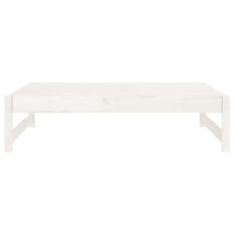Repose-pied de jardin 120x80 cm blanc bois de pin massif - 4