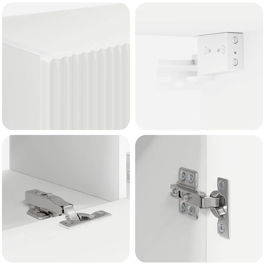 Ensemble de meuble TV mural Montage mural 6 pcs Blanc - 11