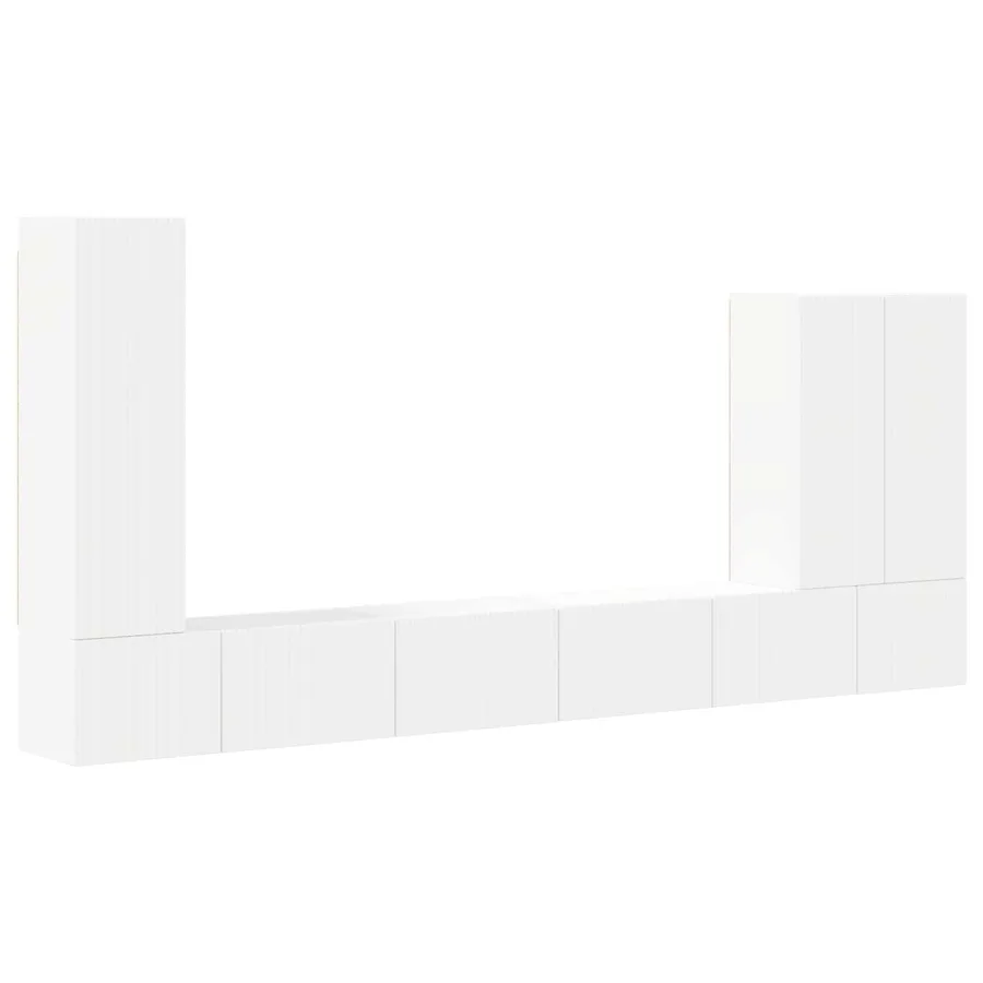 Ensemble de meuble TV mural Montage mural 6 pcs Blanc - 2