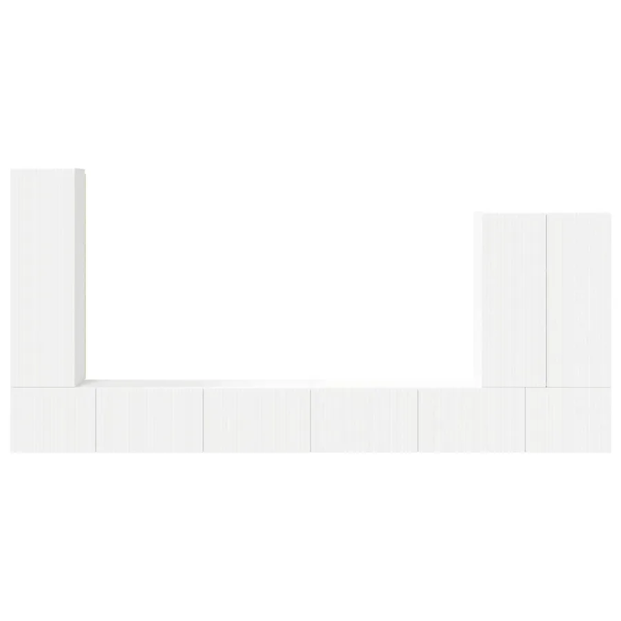 Ensemble de meuble TV mural Montage mural 6 pcs Blanc - 9