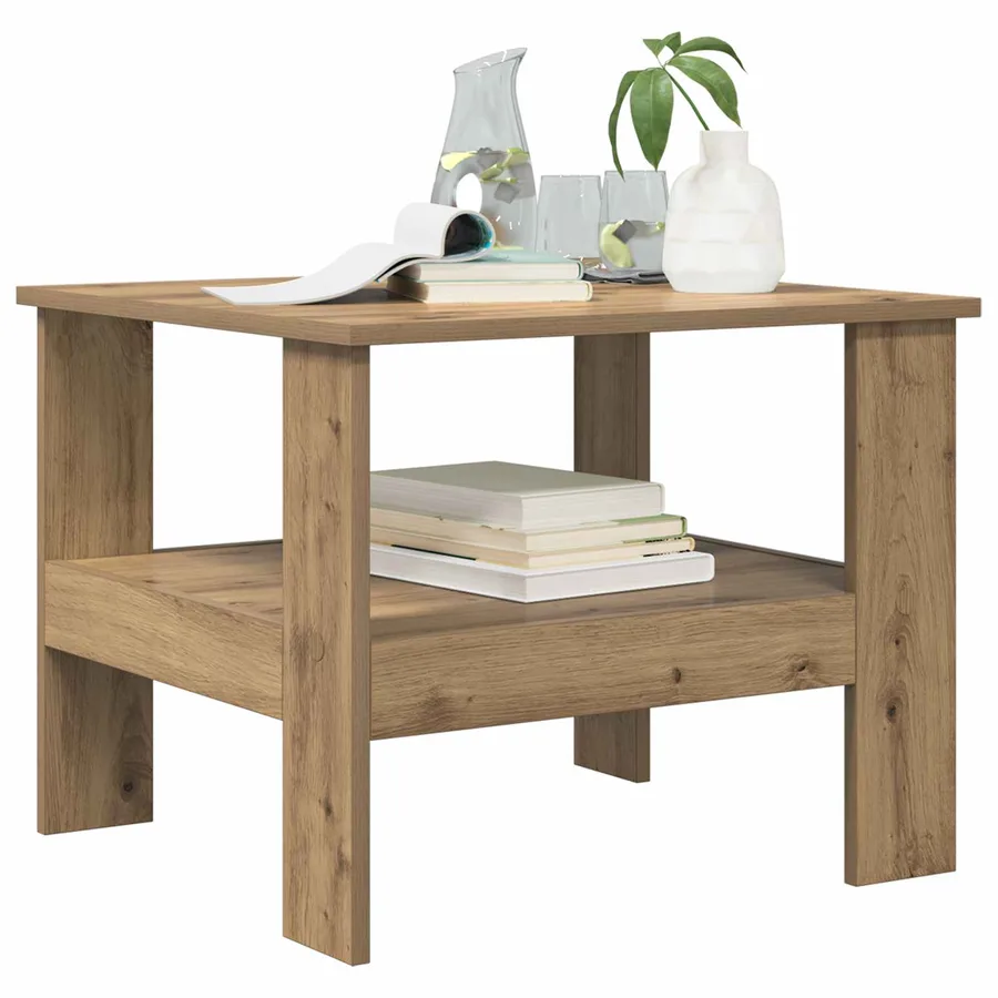 Table basse Chêne artisanal 57 x 55 x 45 cm Bois d'ingénierie - 3