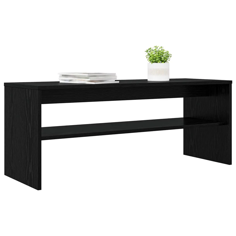 Meuble TV Chêne noir 100 x 35 x 40 cm Bois d'ingénierie - 3