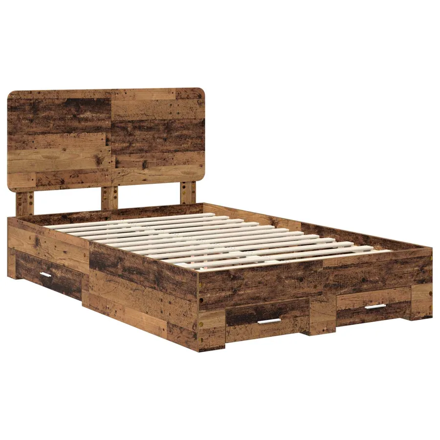 Cadre de lit Bois ancien 120 x 190 cm Bois d'ingénierie - 4