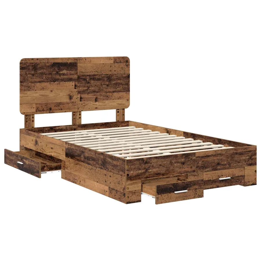 Cadre de lit Bois ancien 120 x 190 cm Bois d'ingénierie - 5