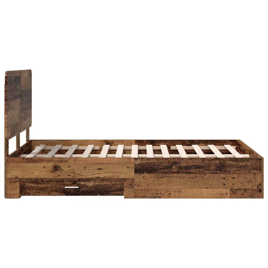 Cadre de lit Bois ancien 120 x 190 cm Bois d'ingénierie - 9