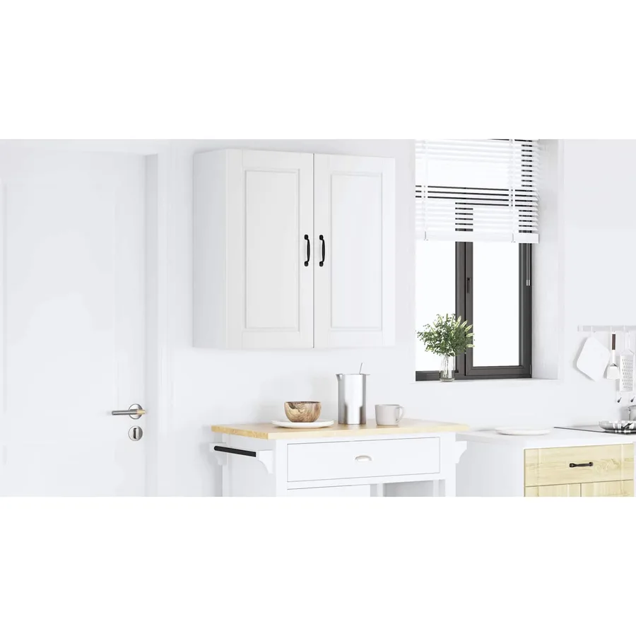Meuble mural PORTO Blanc 80 x 31 x 80 cm Bois d'ingénierie - 4