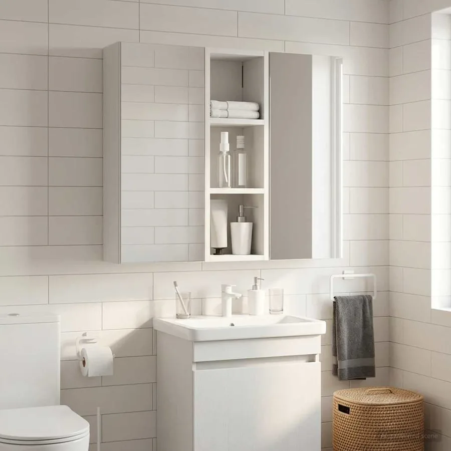 Armoire murale de salle de bain Blanc 20 x 16 x 62,5 cm - 4