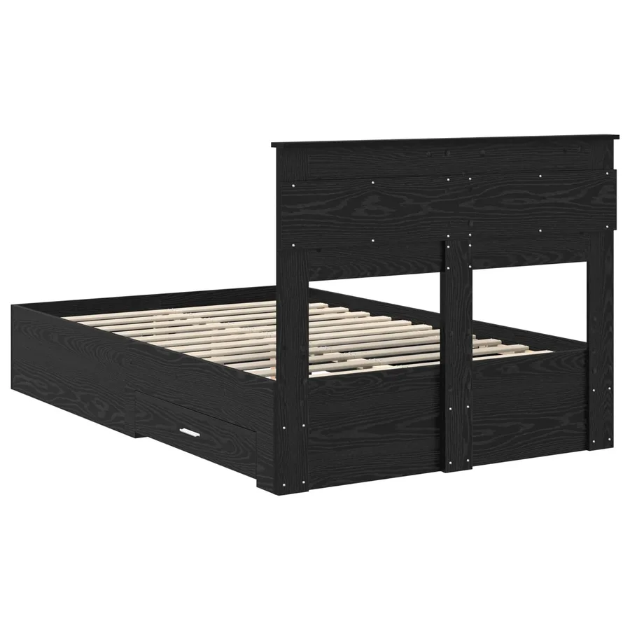 Cadre de lit Chêne noir 120 x 190 cm Bois d'ingénierie - 10