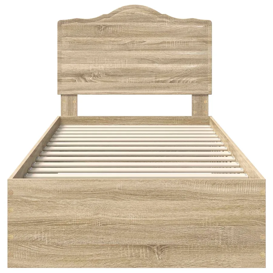 Cadre de lit Chêne Sonoma 90 x 190 cm Bois d'ingénierie - 7