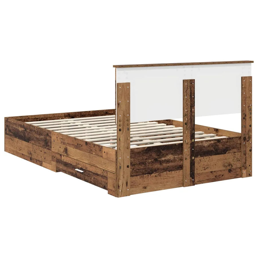 Cadre de lit Bois ancien 120 x 190 cm Bois d'ingénierie - 10