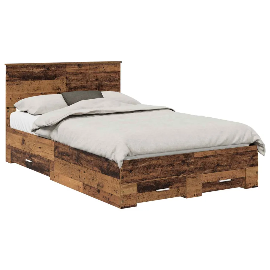 Cadre de lit Bois ancien 120 x 190 cm Bois d'ingénierie - 2