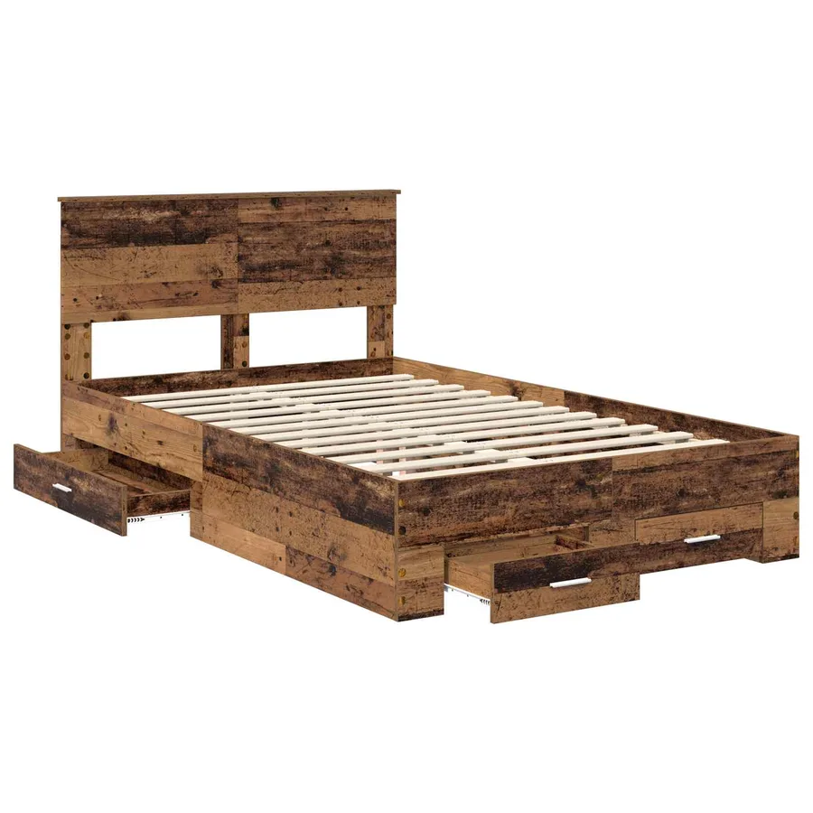 Cadre de lit Bois ancien 120 x 190 cm Bois d'ingénierie - 5
