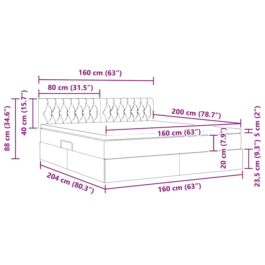 Lit de rangement LED avec matelas Gris clair 160 x 200 cm - 17