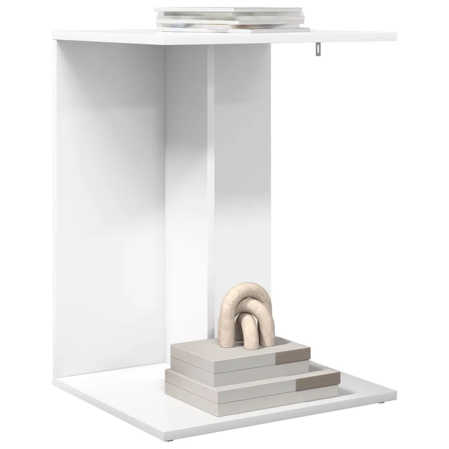 Table d'appoint Blanc 45 x 40 x 62,5 cm Bois d'ingénierie - 3