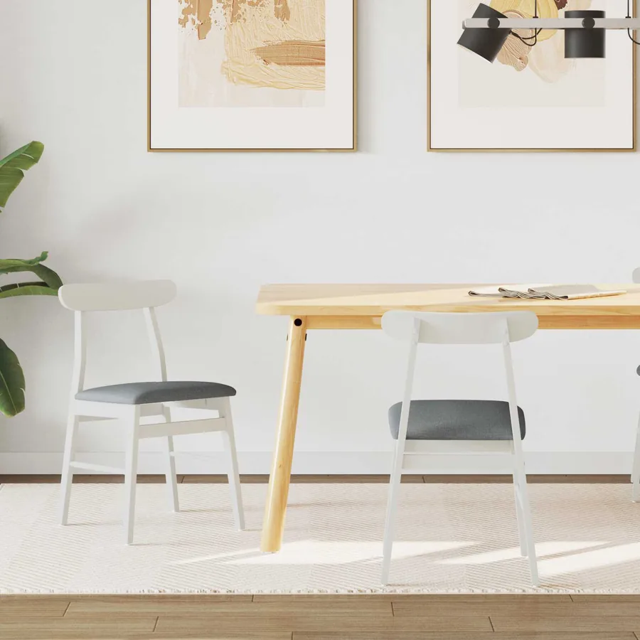 Chaise de salle à manger 2 pcs Blanc et Gris