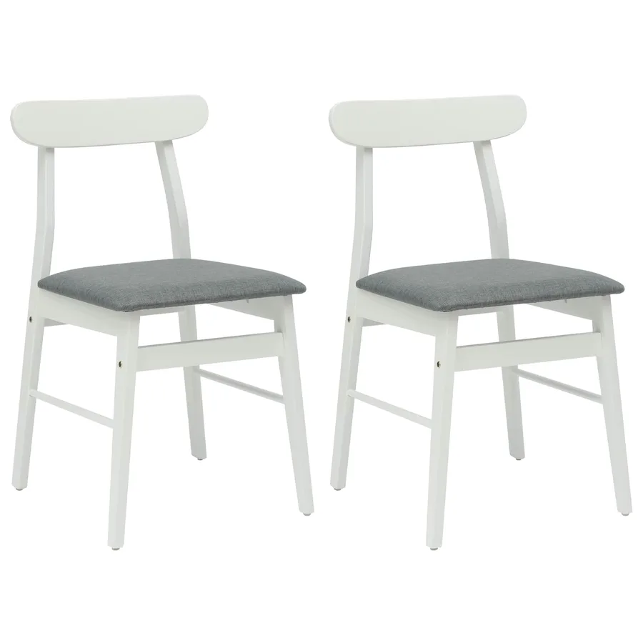 Chaise de salle à manger 2 pcs Blanc et Gris - 2