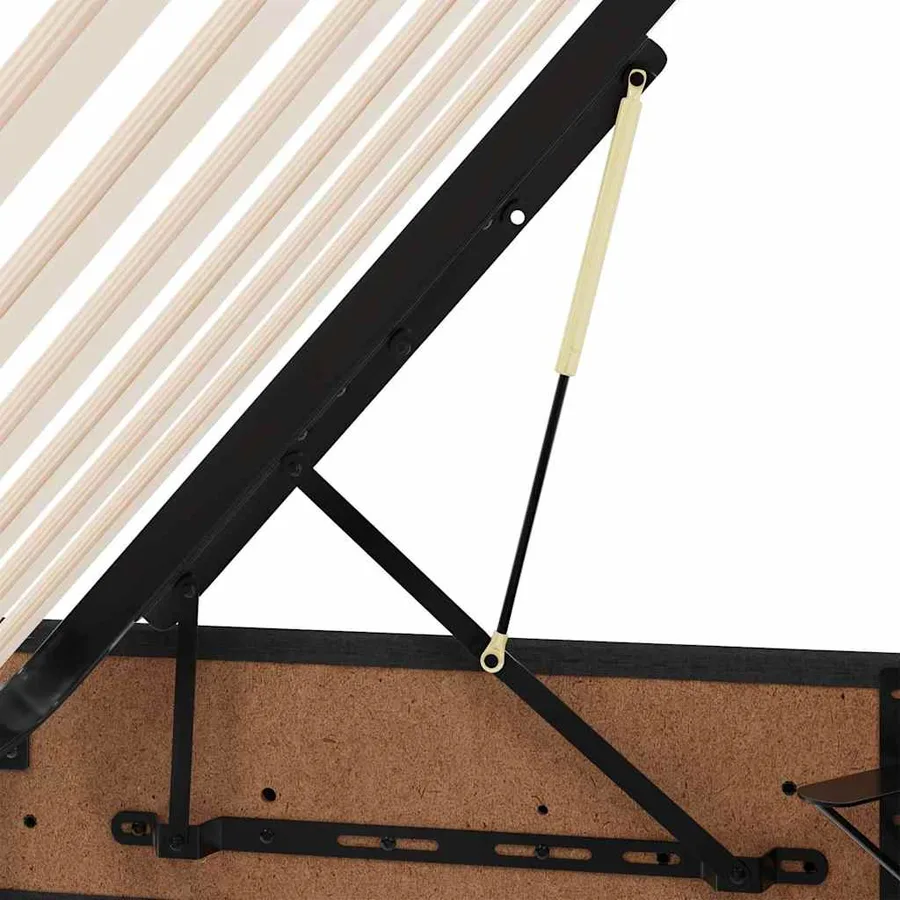 Lit avec rangement et matelas Noir 120 x 200 cm Polyester - 12