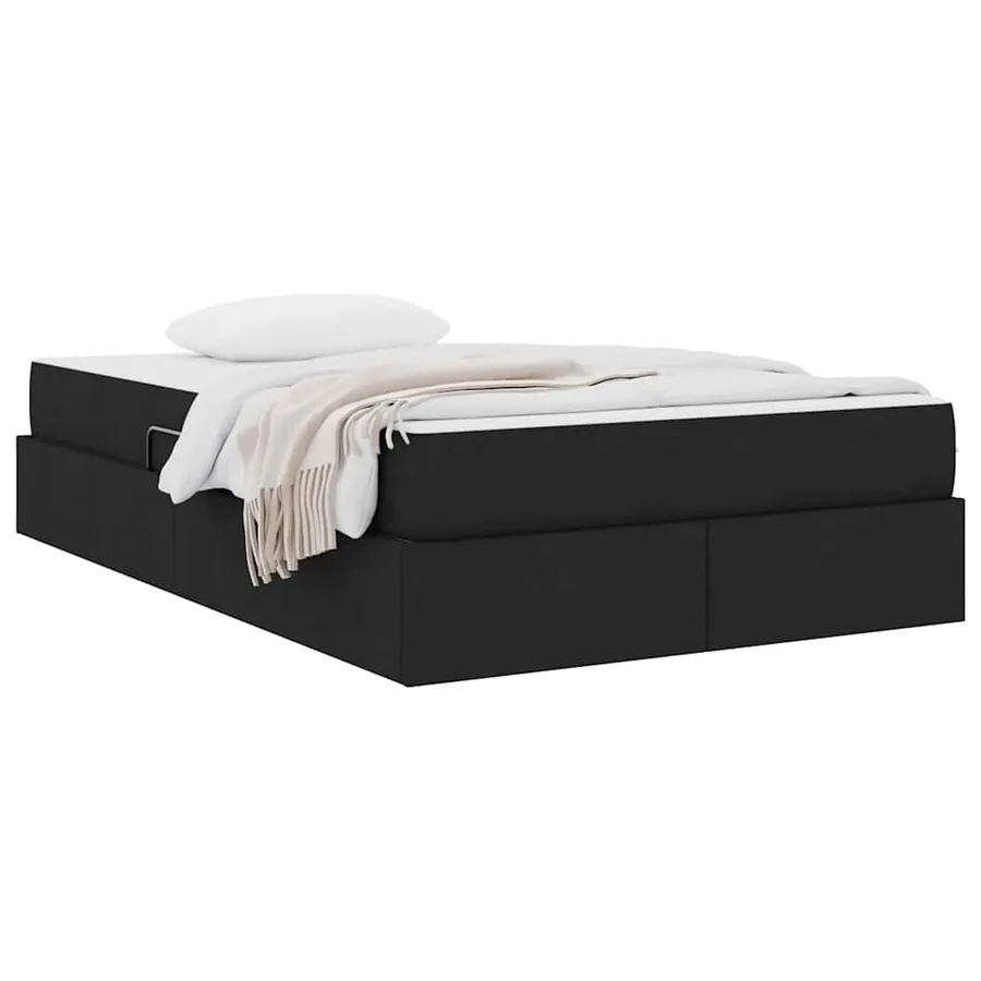 Lit avec rangement et matelas Noir 120 x 200 cm Polyester - 3