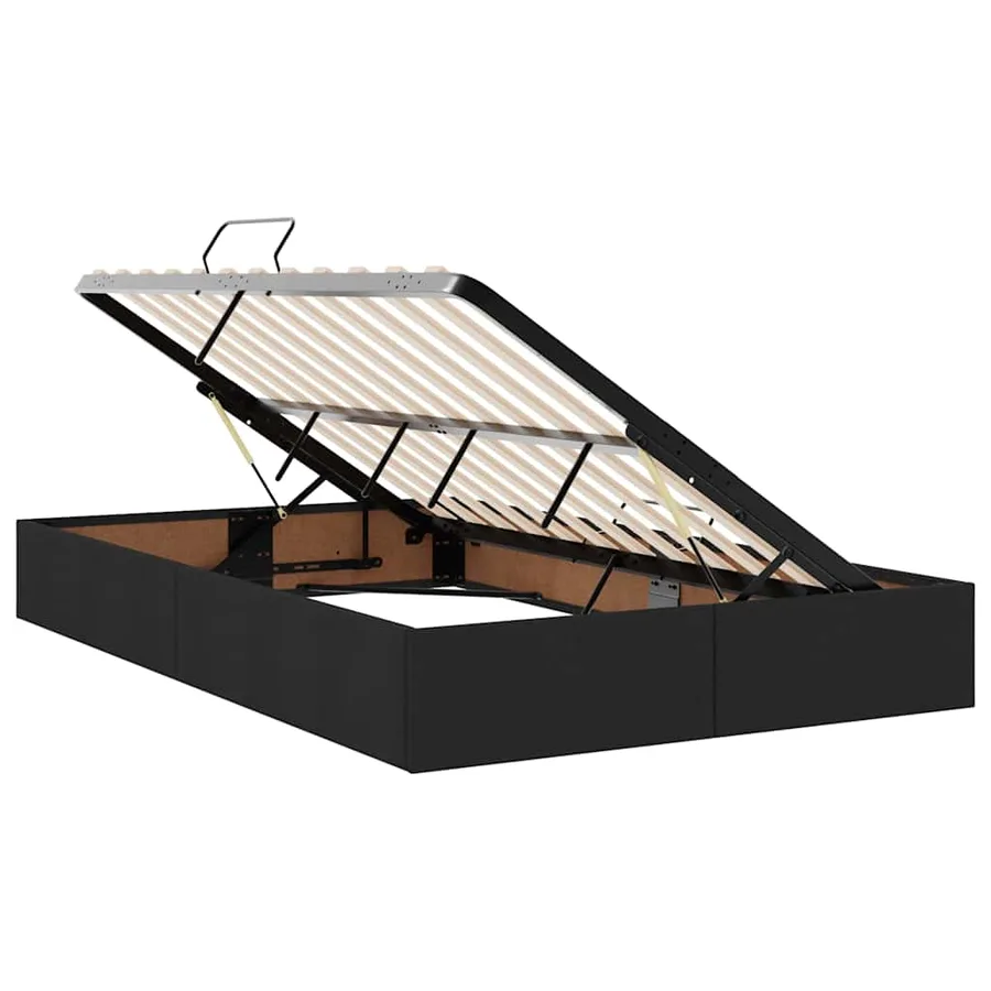 Lit avec rangement et matelas Noir 120 x 200 cm Polyester - 6