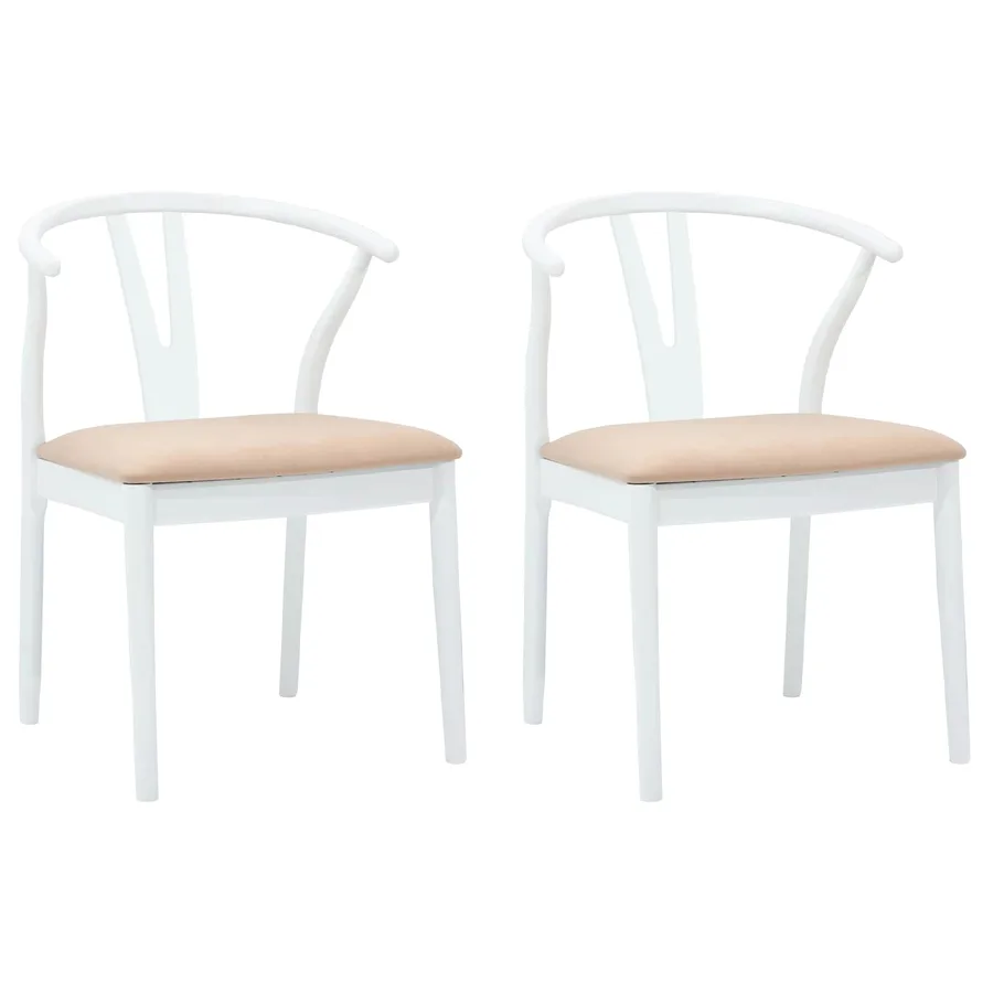 Chaise de salle à manger 2 pcs Blanc et marron - 2