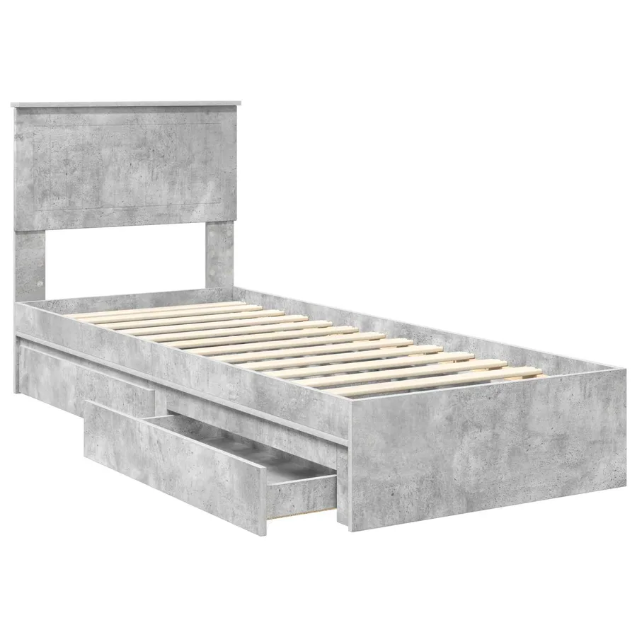 Lit de Rangement Gris béton 75 x 190 cm Bois d'ingénierie - 5