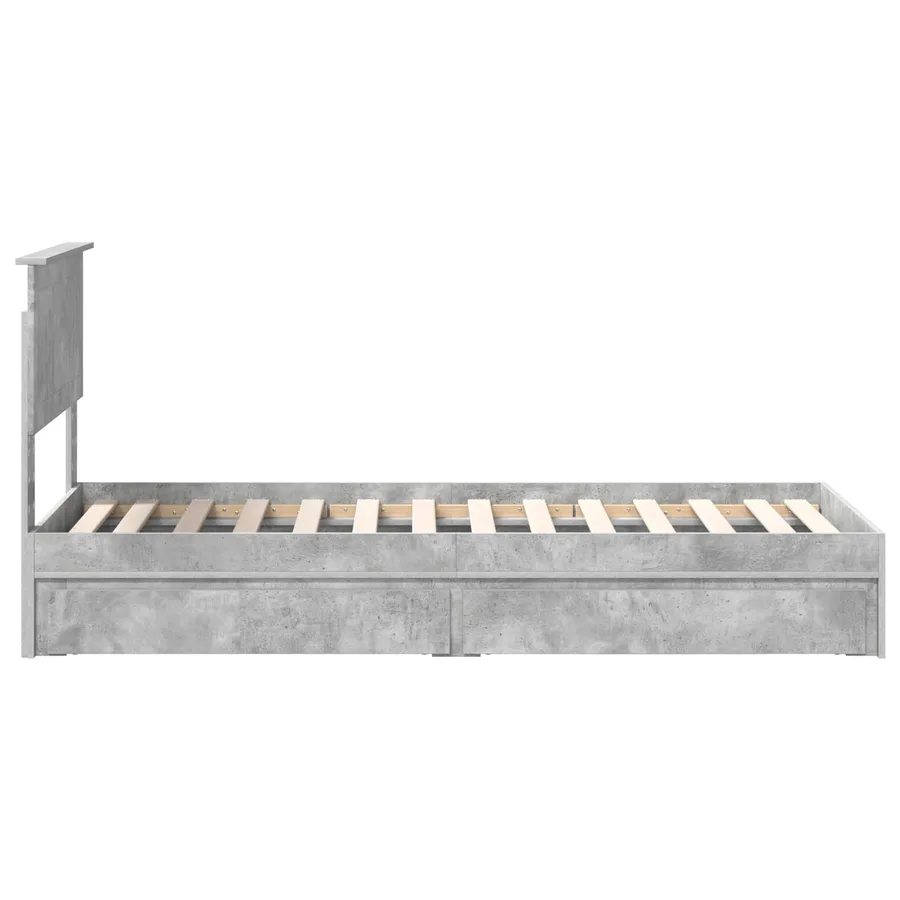 Lit de Rangement Gris béton 75 x 190 cm Bois d'ingénierie - 9