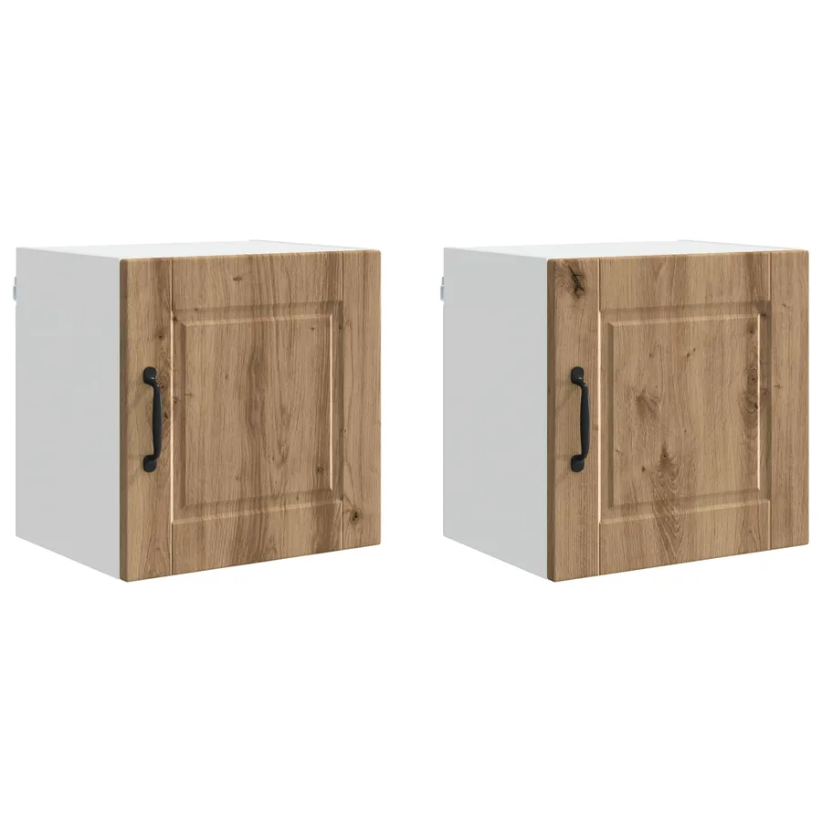 Meuble mural PORTO 2 pcs Chêne artisanal Bois d'ingénierie - 2