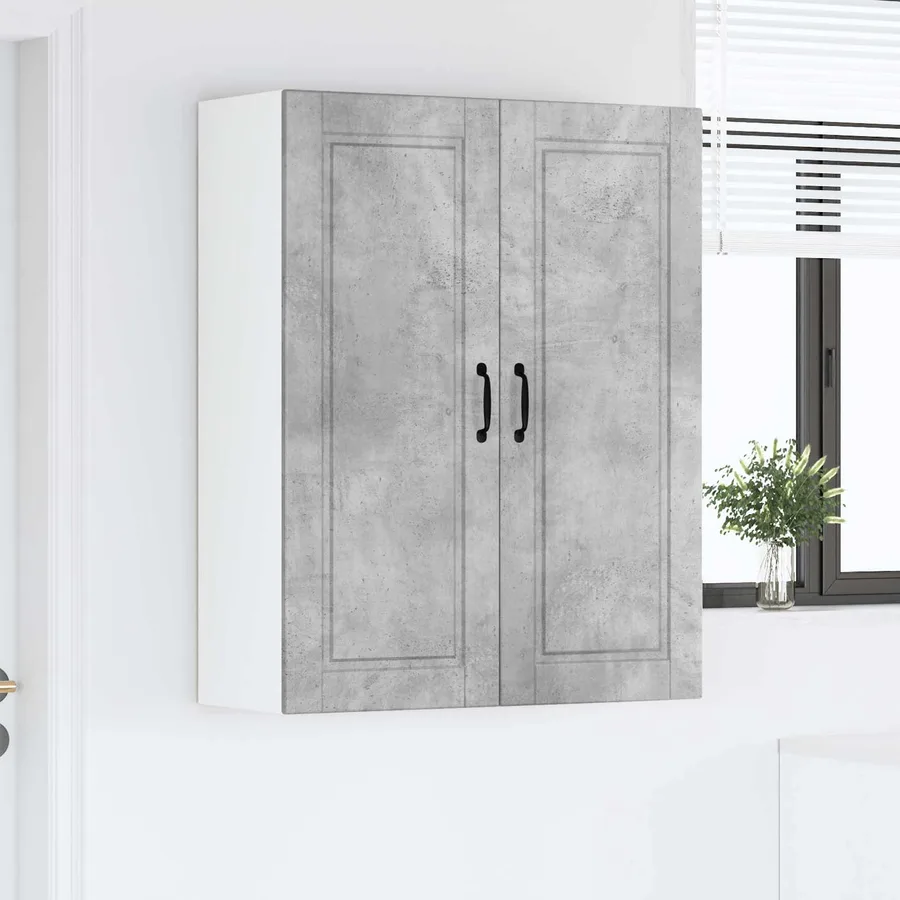 Meuble mural PORTO Gris béton 80 x 31 x 100 cm - 4