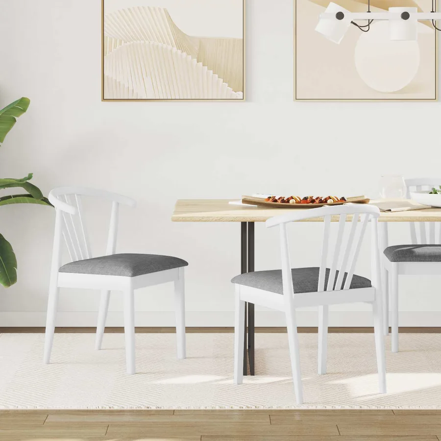 Chaise de salle à manger 2 pcs Blanc et Gris