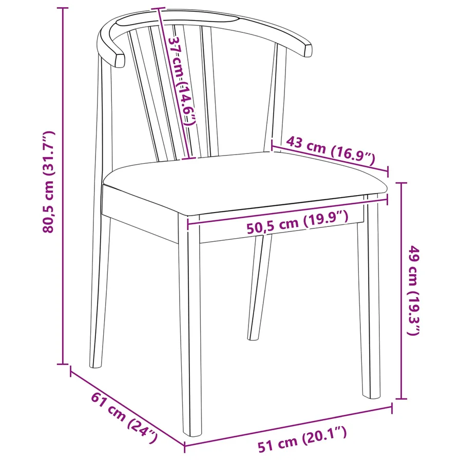 Chaise de salle à manger 2 pcs Blanc et Gris - 11