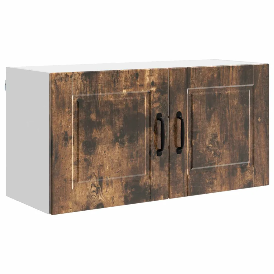 Meuble mural PORTO Chêne fumé 80 x 31 x 40 cm Bois d'ingénierie - 2